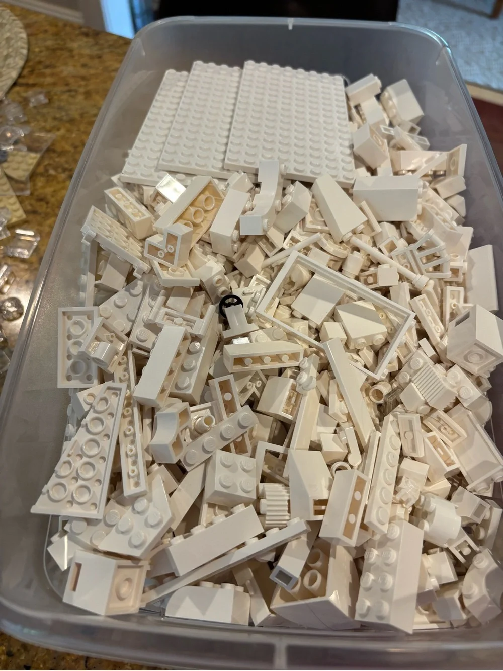 3lbs Assorted White Lego Lot - Bulk Pieces
